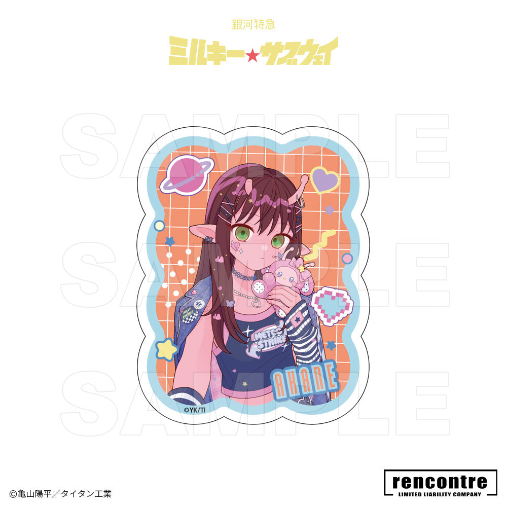 銀河特急 ミルキー☆サブウェイ　トレーディングダイカットシール　motto cafeコラボver.